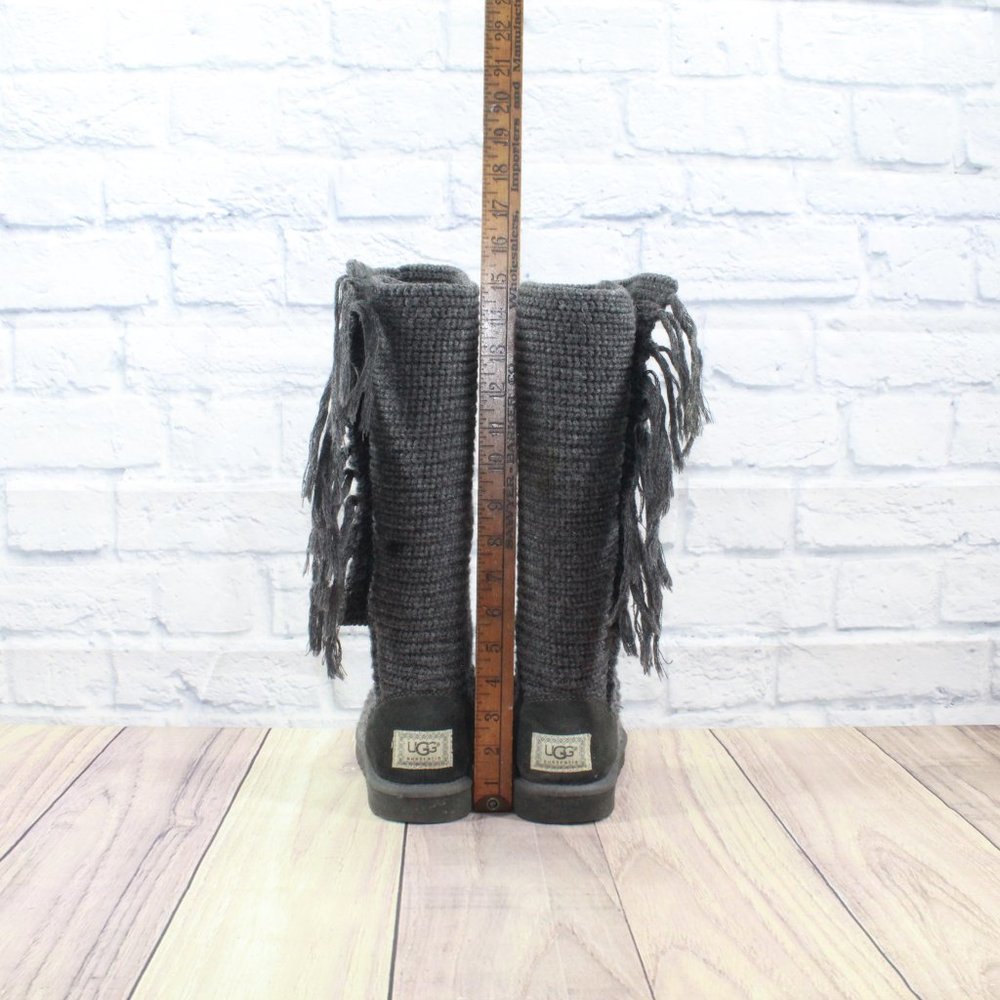 UGG Australia Gray Knit Sweater Classic Cardy Tall Boots Size US 7 - Picture 12 of 12